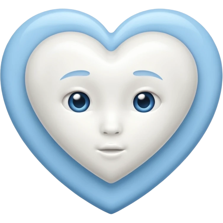 half baby blue half white heart emoji
