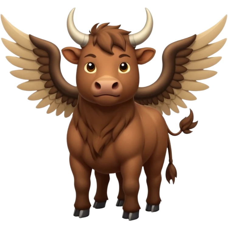 winged ox emoji light brown body visible too wings on the shoulders emoji