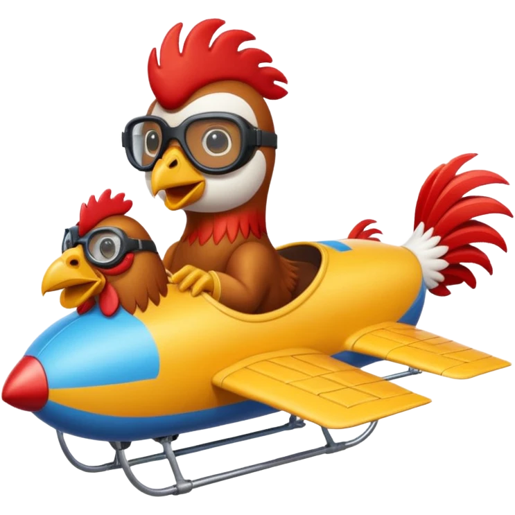 rooster driving glider emoji