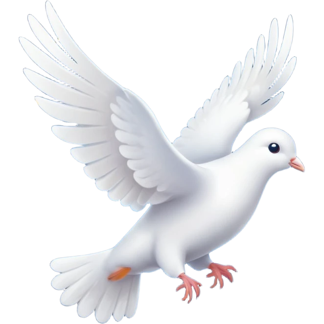 Eine Taube fliegt durch funkelnde Sterne emoji