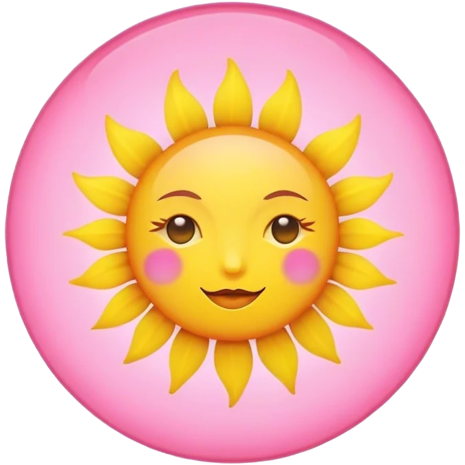 Yellow sun in a pink circle  emoji