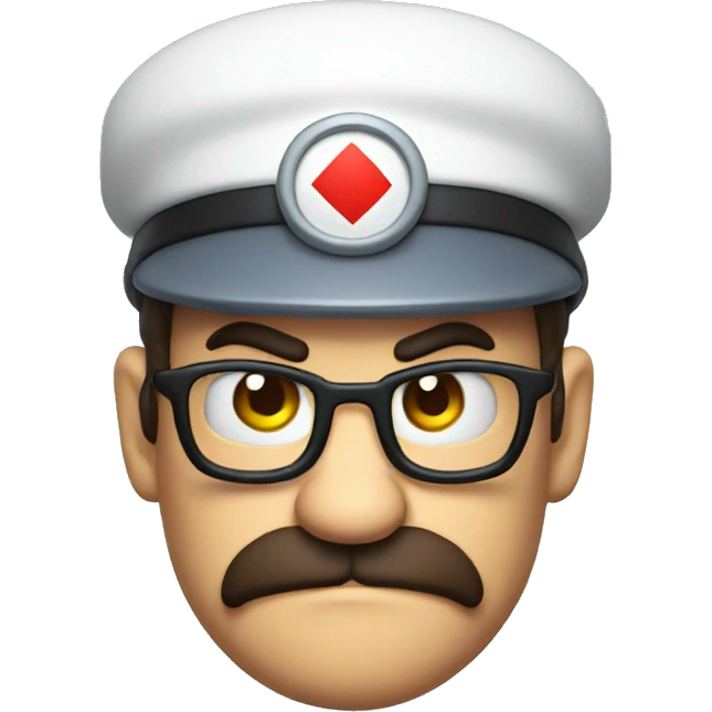 Angry Dr Mario staring at you emoji