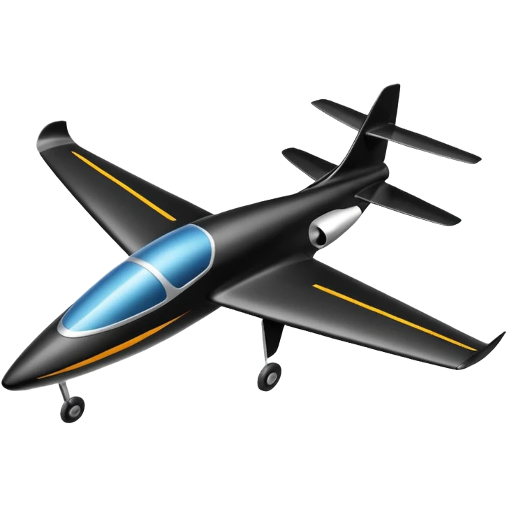 Emoji of a black rc plane emoji