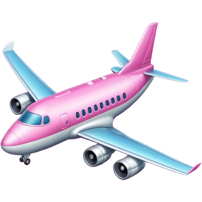 quiero crear un emoji 3d de un avion rosa emoji
