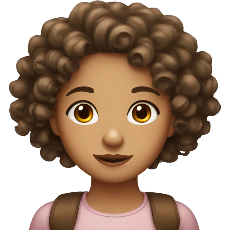 curly haired girl with olive skin and big brown eyes emoji