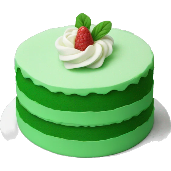 green cake no toppings white filling emoji