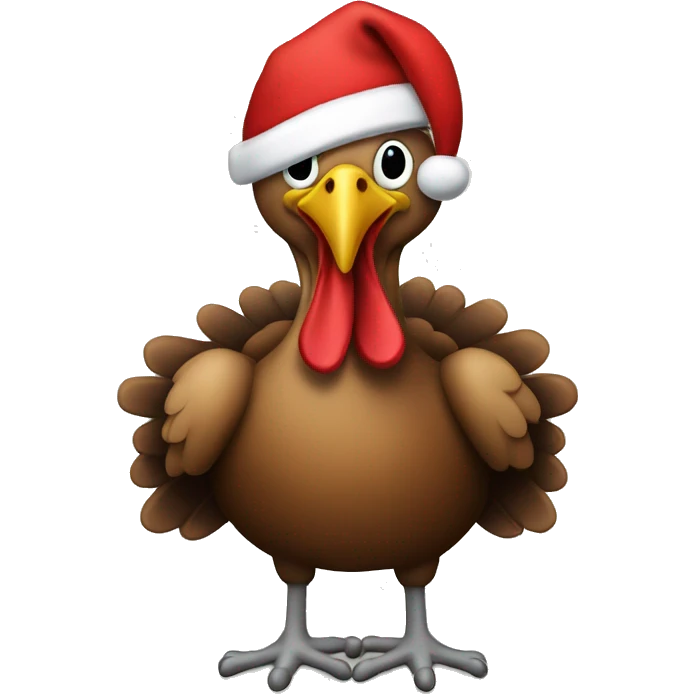 Turkey with a santa hat emoji