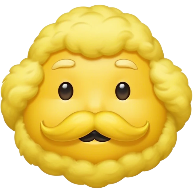 floating yellow mustache emoji