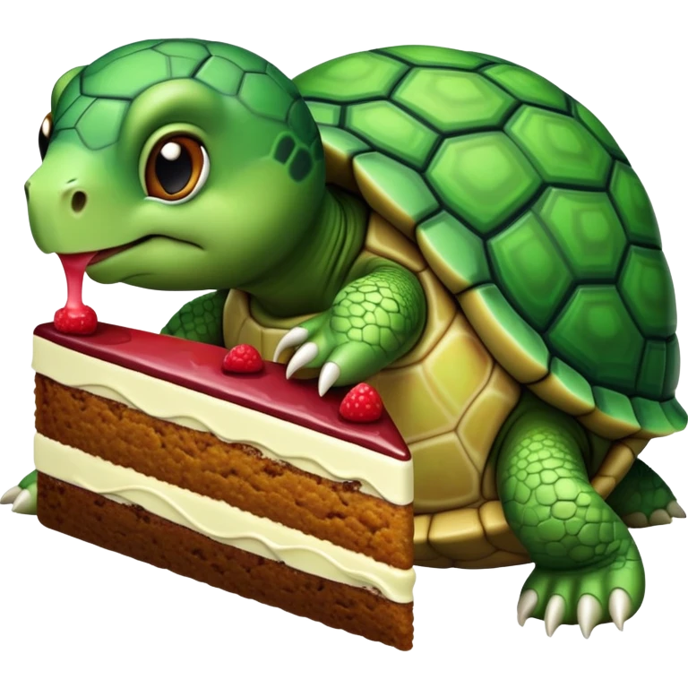 The turtle eating cake emoji