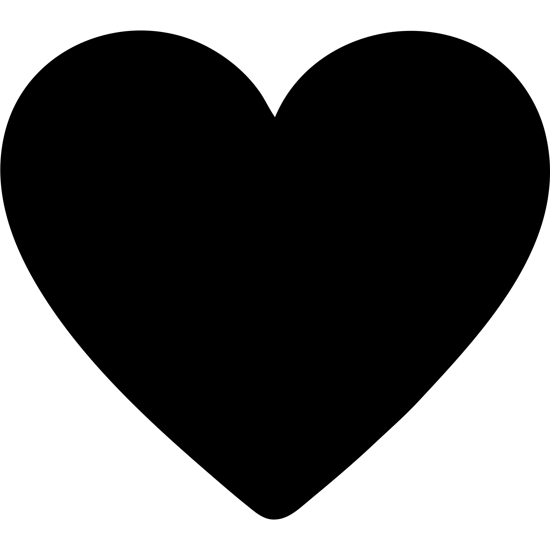Simple black heart shape emoji