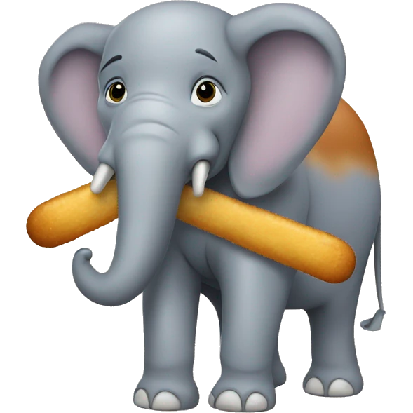 Elephant with a corndog emoji
