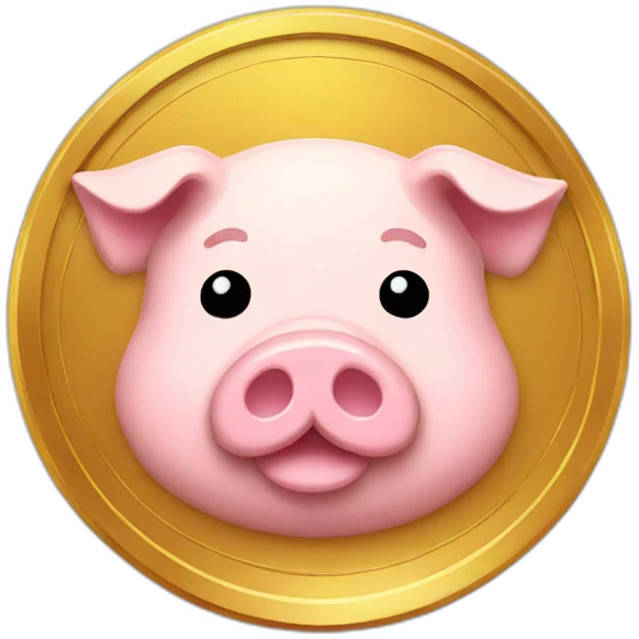 gold coin with pig face emoji