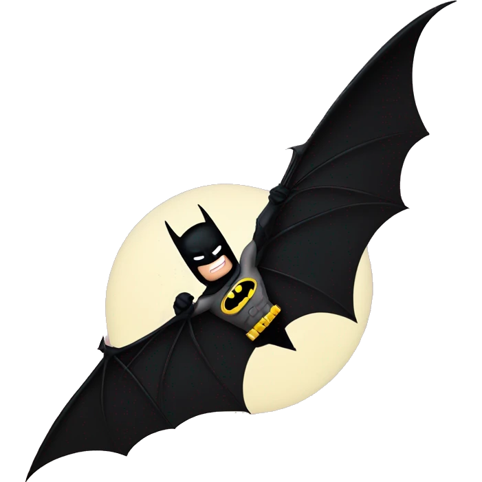 Batman with Batsignal in the sky with bold text BENNO in Batman font below  emoji