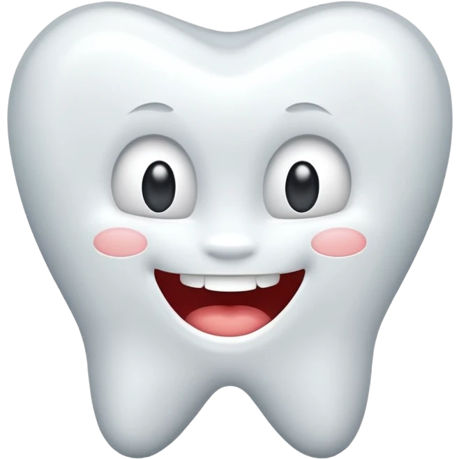 white tooth with small smile emoji