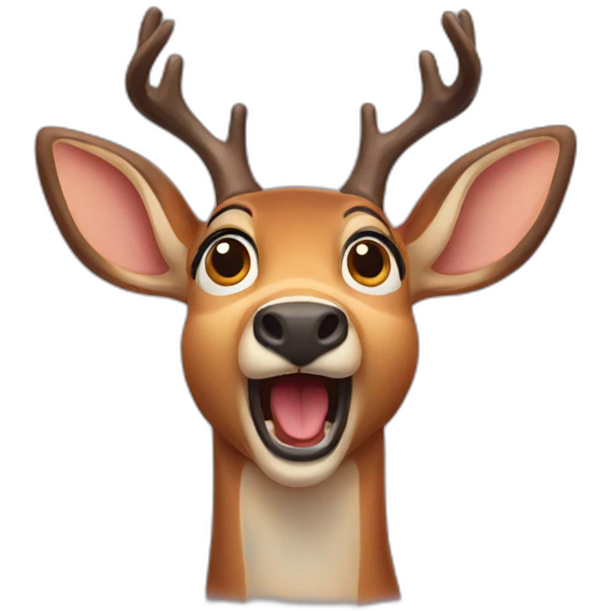 very surprised deer emoji