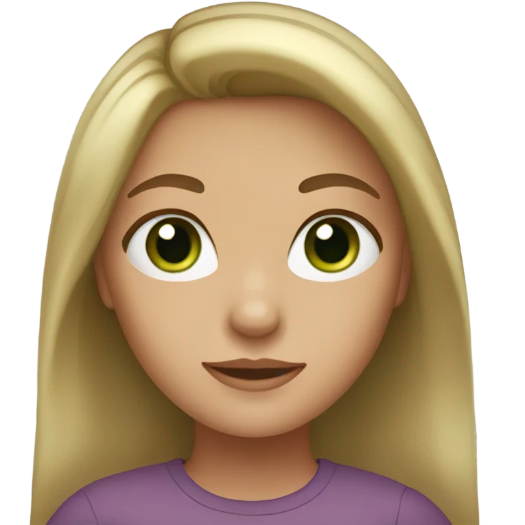girl with dark blonde hair and green eyes emoji