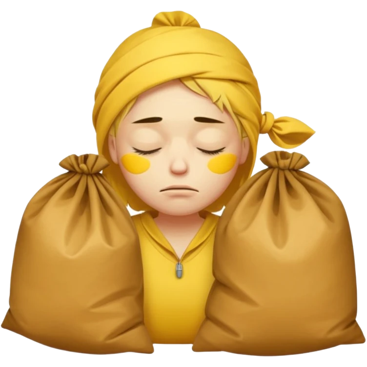 Tired yellow head emoji