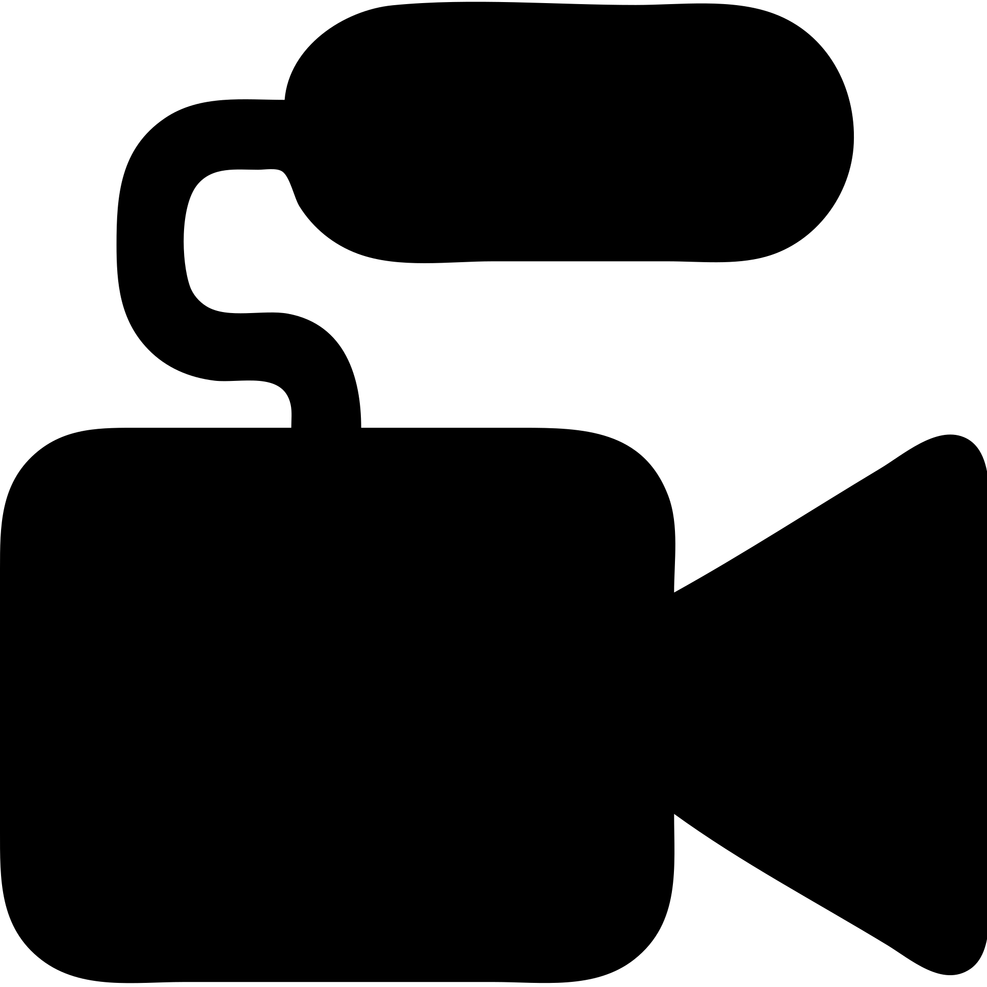 A video camera in a black filled icon style, with a microphone. emoji