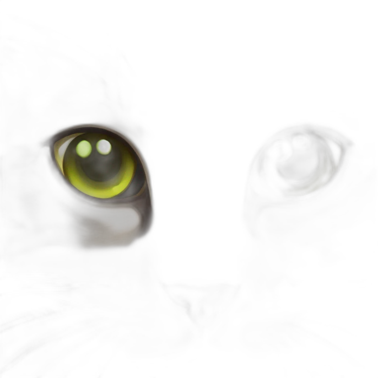 Dark brown tabby cat Green eyes emoji