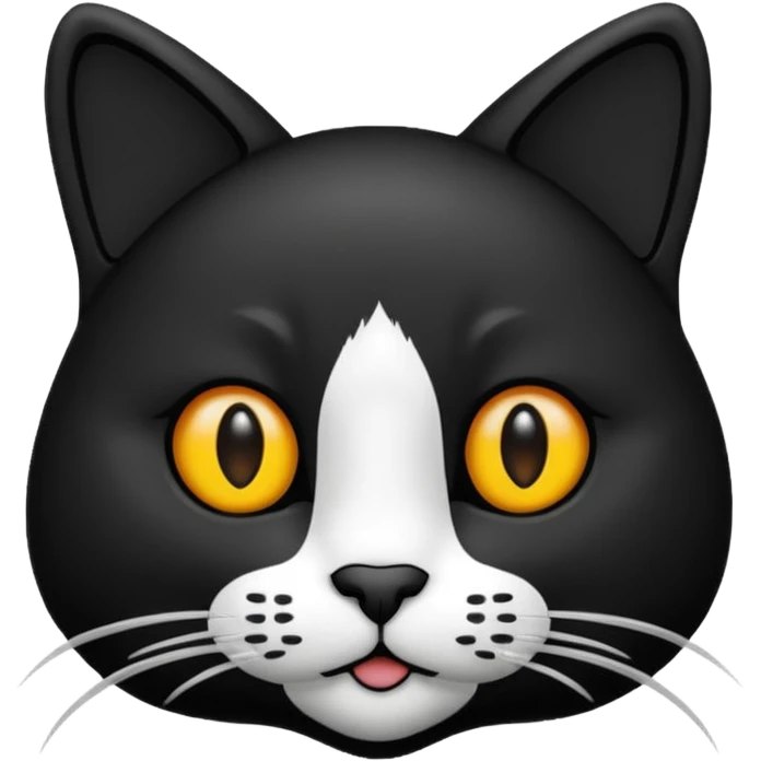 een zwarte kat met een hartje emoji