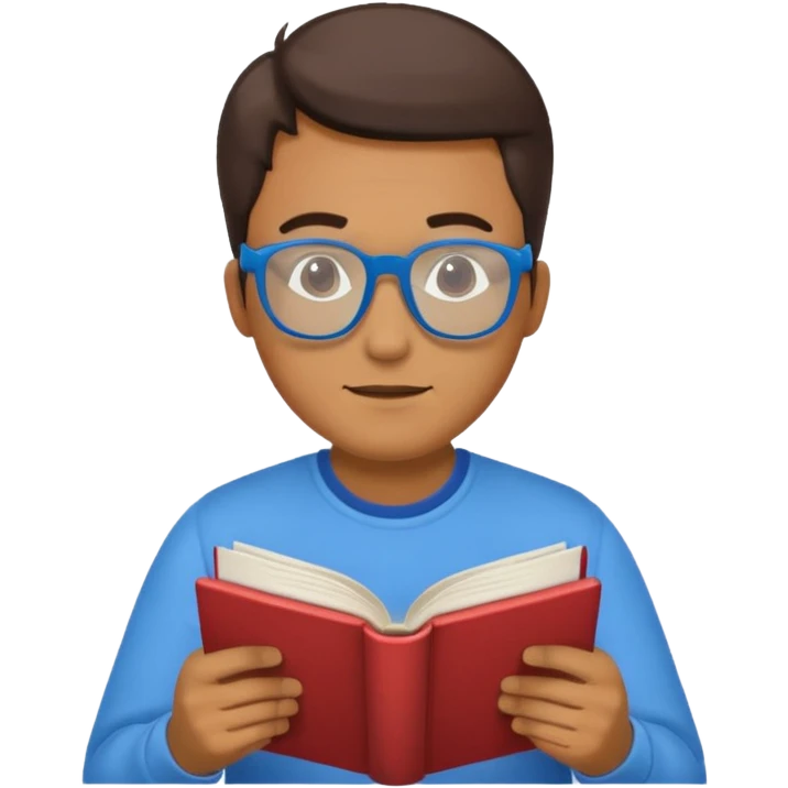 man reading a book colored glasses emoji