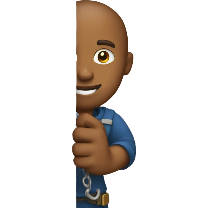 men with a key in his hand opening a door emoji