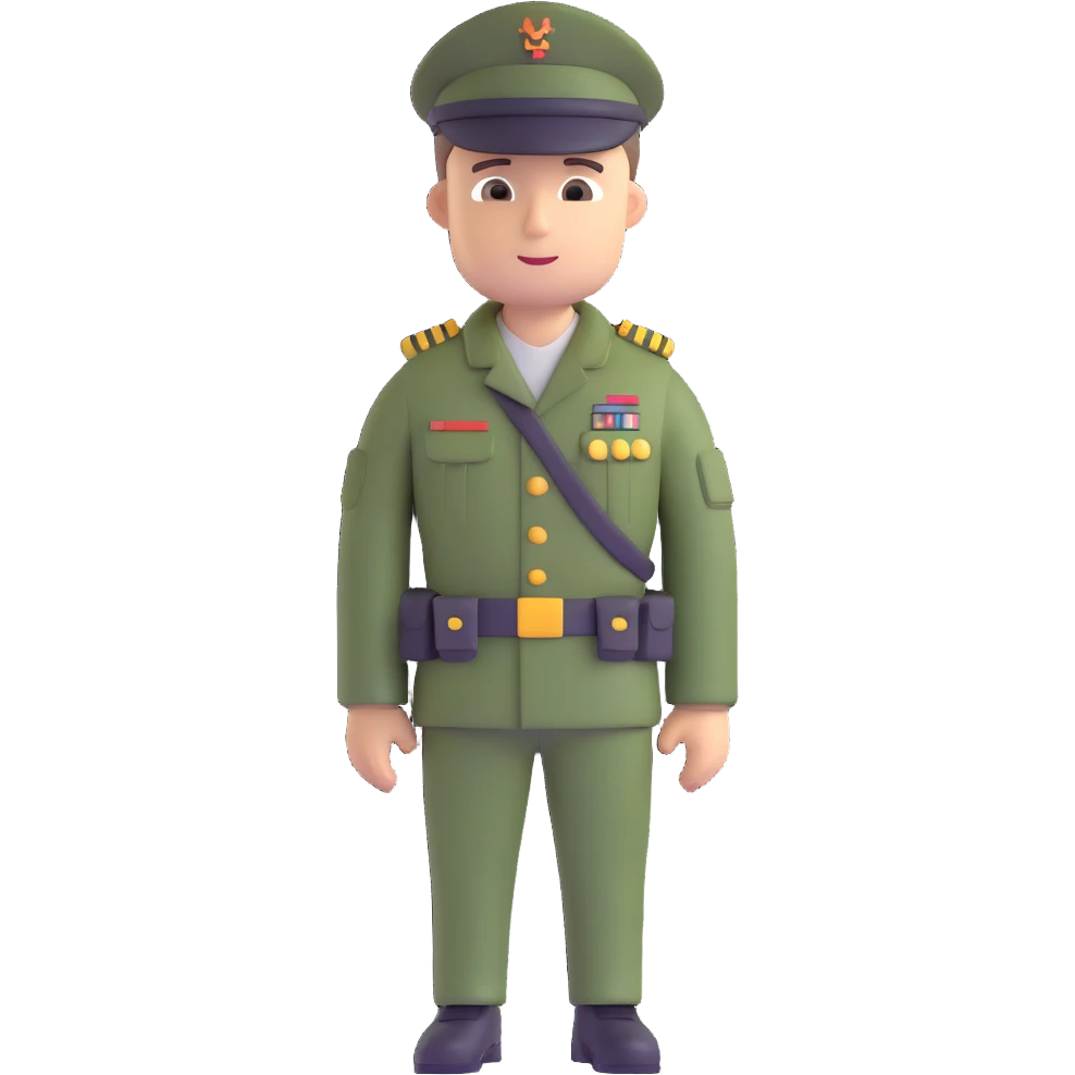 A technician in military uniform emoji