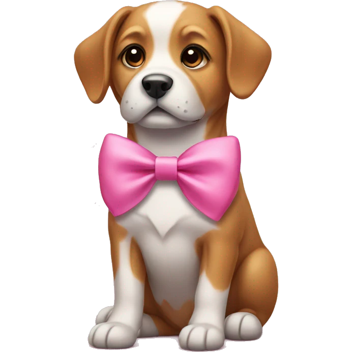 Dog with pink bow emoji