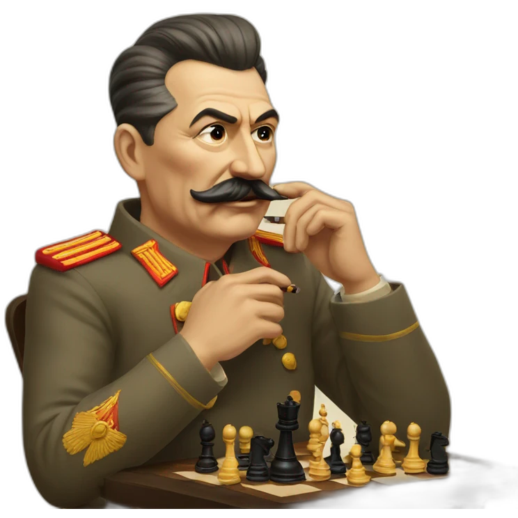 stalin playing chess while smoking a cigar emoji