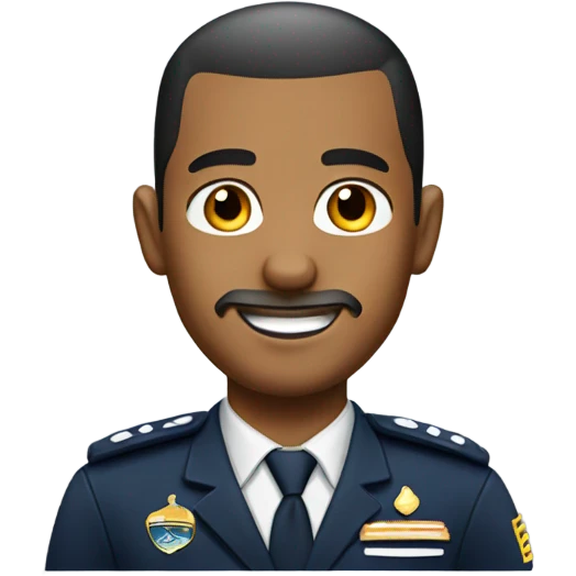 Mixed airline pilot with short beard and a buzz cut emoji