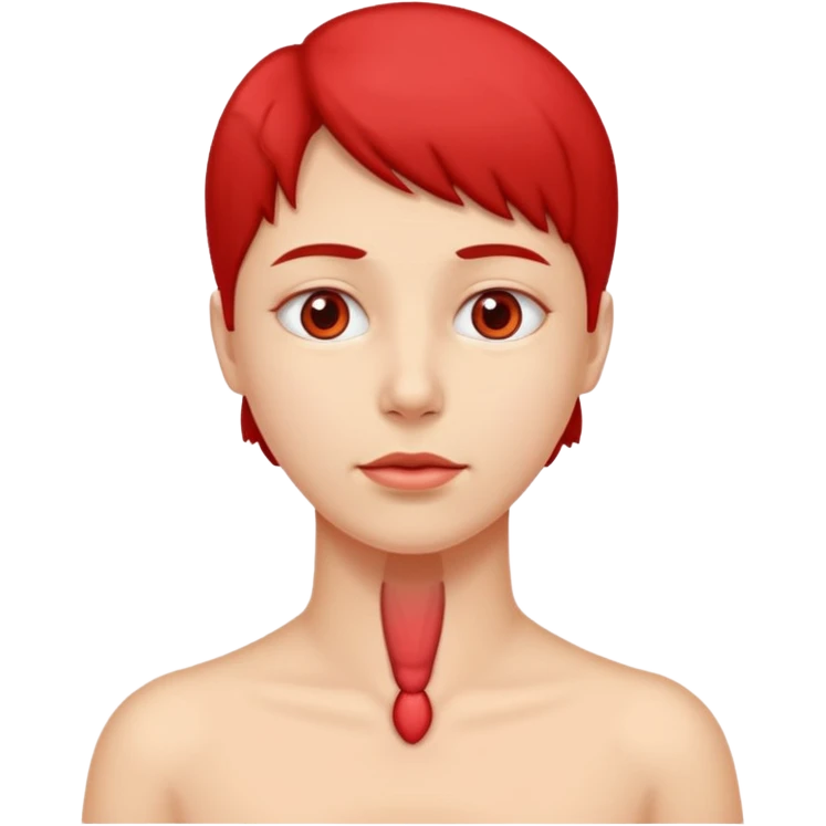 neck with red thiroid emoji
