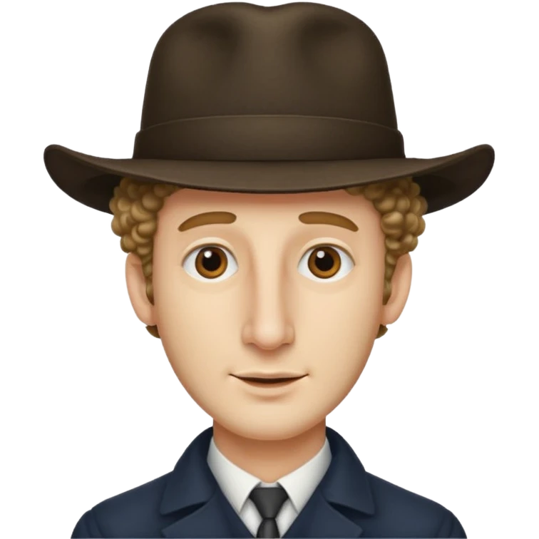 Male with long nose & curly sideburns wearing hat emoji