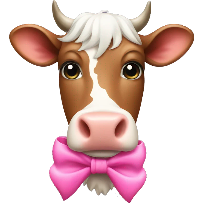 cow with pink bow emoji