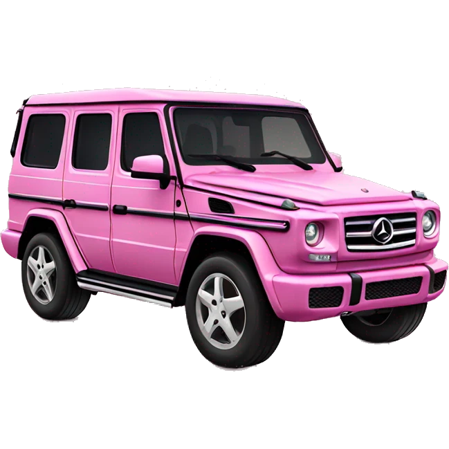 Pink gwagon driving with sparkles around it emoji