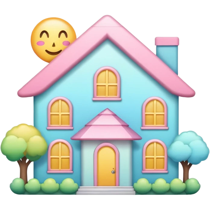 Colorful cute shiny Pastel house   emoji