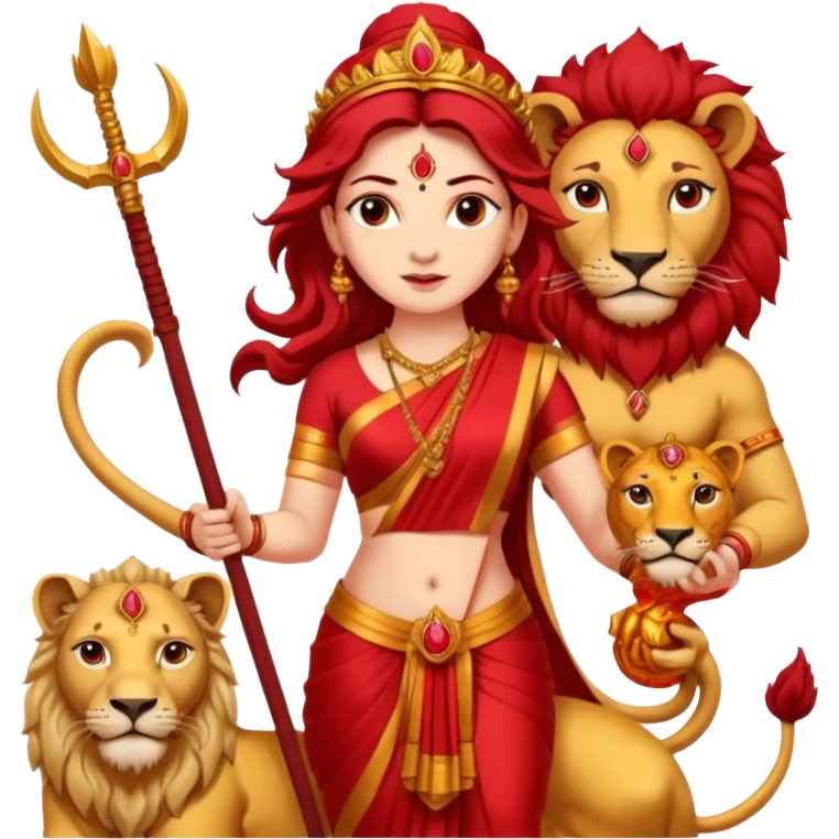 सिंह मॉं दुर्गा केसाथ emoji
