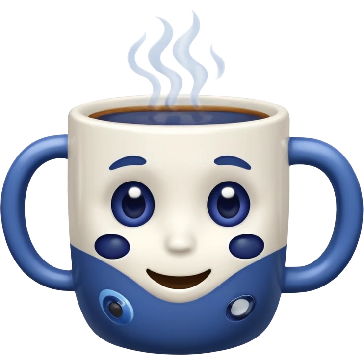 Coffee cup with b BLUEBERRY ON THE MUG emoji