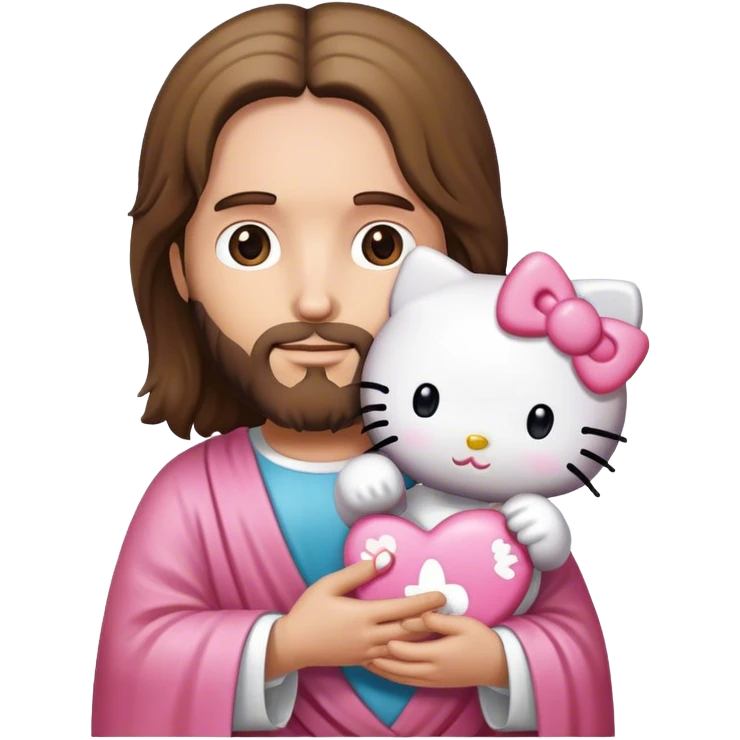 jesus holding hello kitty emoji
