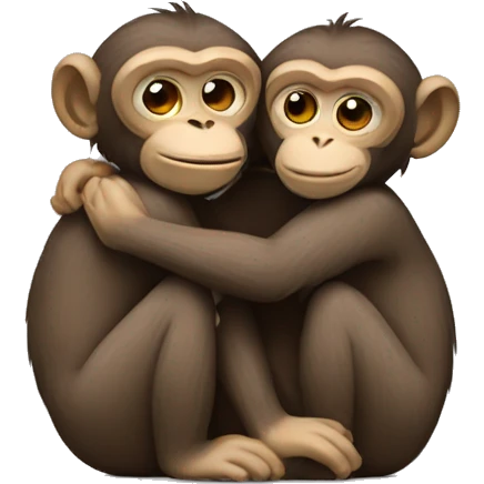 2 Monkeys hugging  emoji