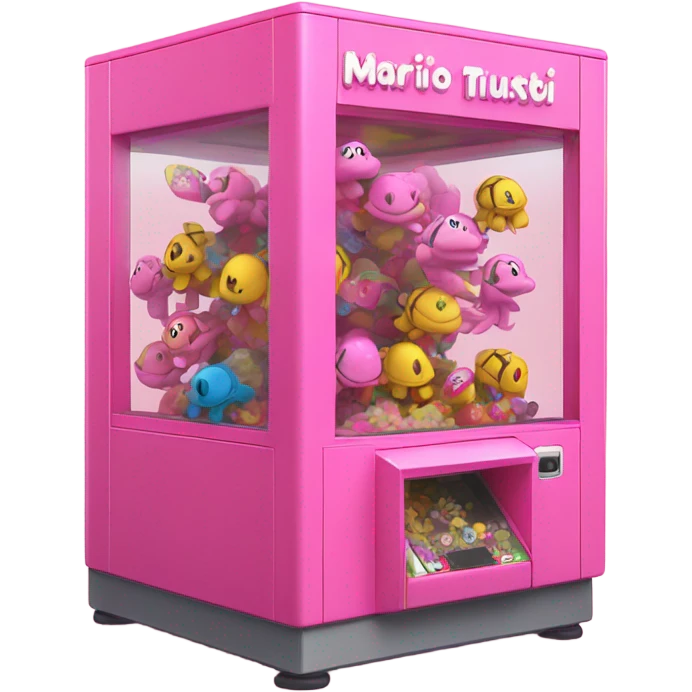 pink turtle playing claw machine with mini Mario's in it  emoji