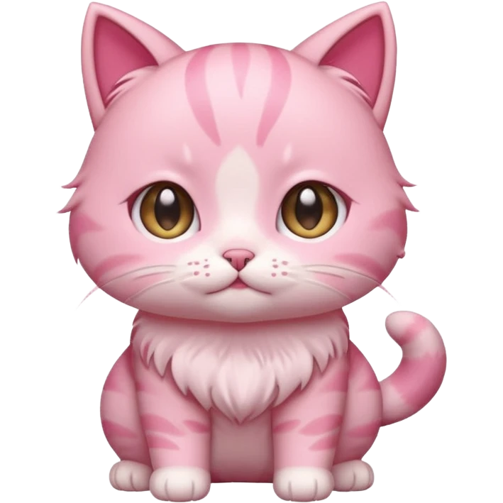 chibi anime pink cat with booty facing up emoji