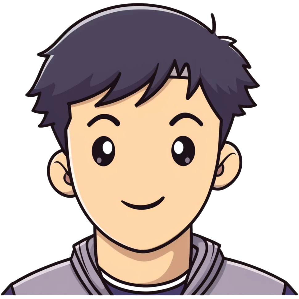 Short black haired male winking, young man with short black hair winking one eye emoji