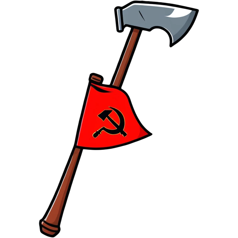 Revolutionary red banner with hammer and sickle symbol from 1918 Russian Civil War emoji