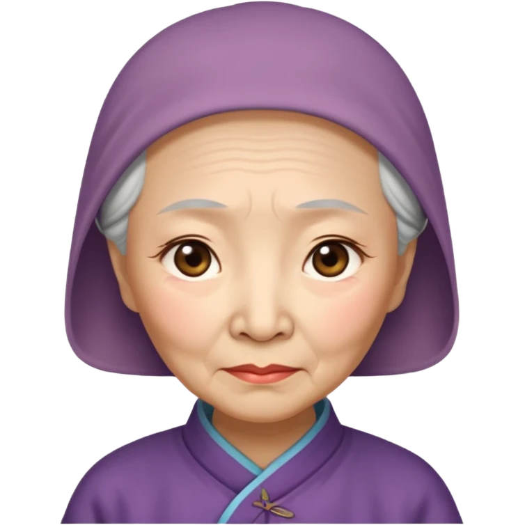 old chinese woman with Compassion - sympathetic concern for the sufferings of others emoji