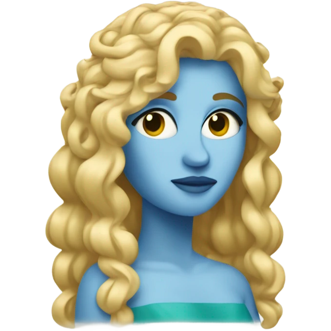 Create a blonde greek styled goddess based on aquarius emoji