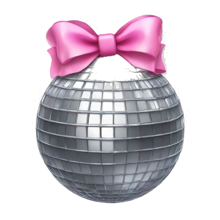 Disco ball with pink bow on top emoji