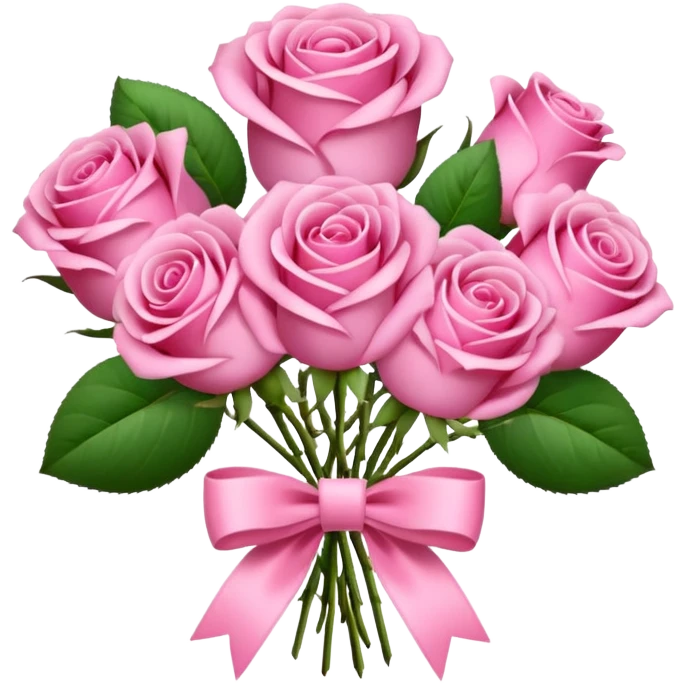 Bouquet of pink roses and money with pink bow emoji