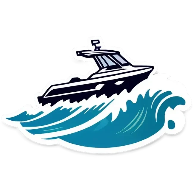 recreational boat in waves emoji