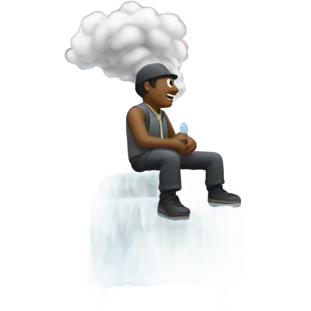 Man sitting on top of geyser emoji