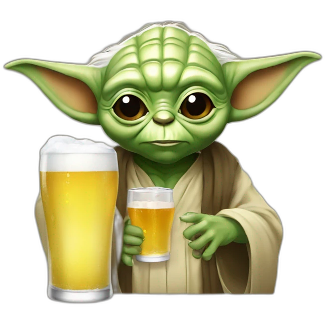 Yoda drinks à beers  emoji